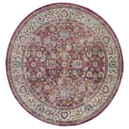 Safavieh 6 ft. 7 in. x 6 ft. 7 in. Traditional Merlot 100 Power Loom Area Rug Red & Multi MER196Q-7R